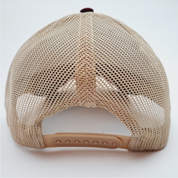 Mesh Trucker Snapback Hat Cap Wine Embroidered - Picture 3 of 4